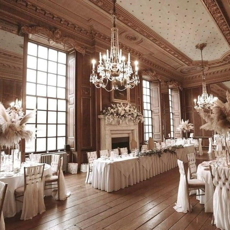 wedding reception room before guests arrive